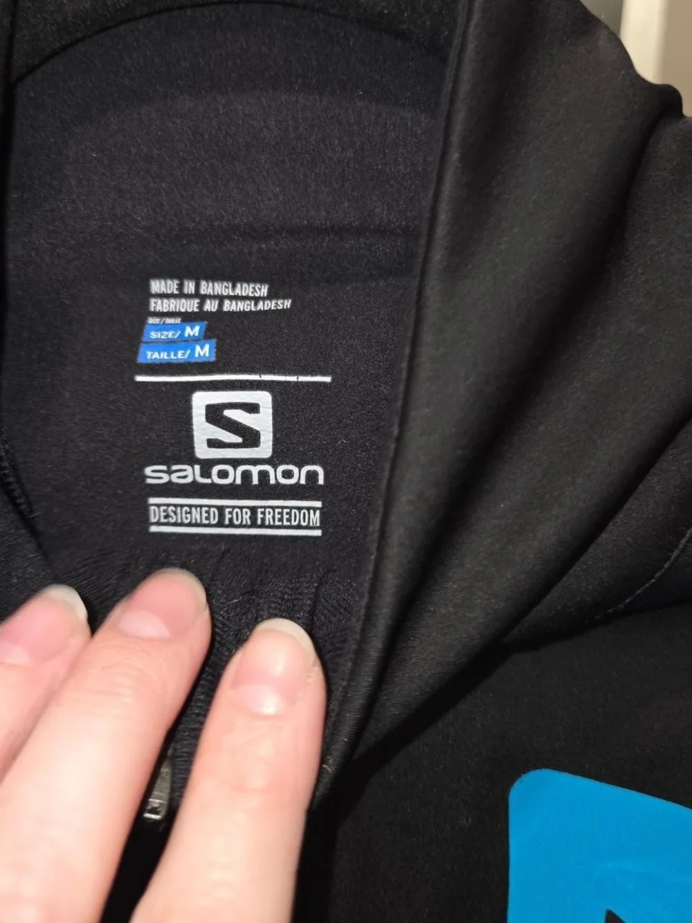 Salomon Blue Black Softshell Jacket Panel Mens Size Medium